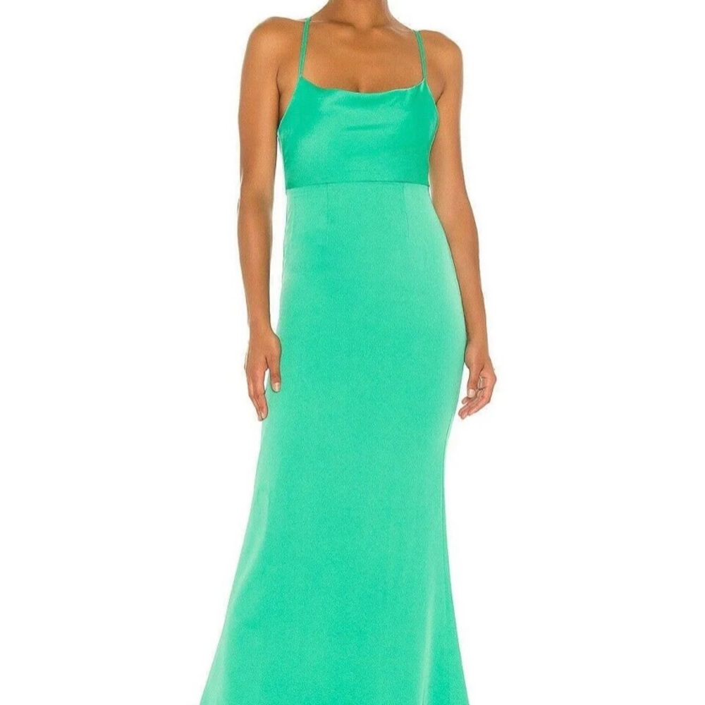 NBD green slip dress from Revolve